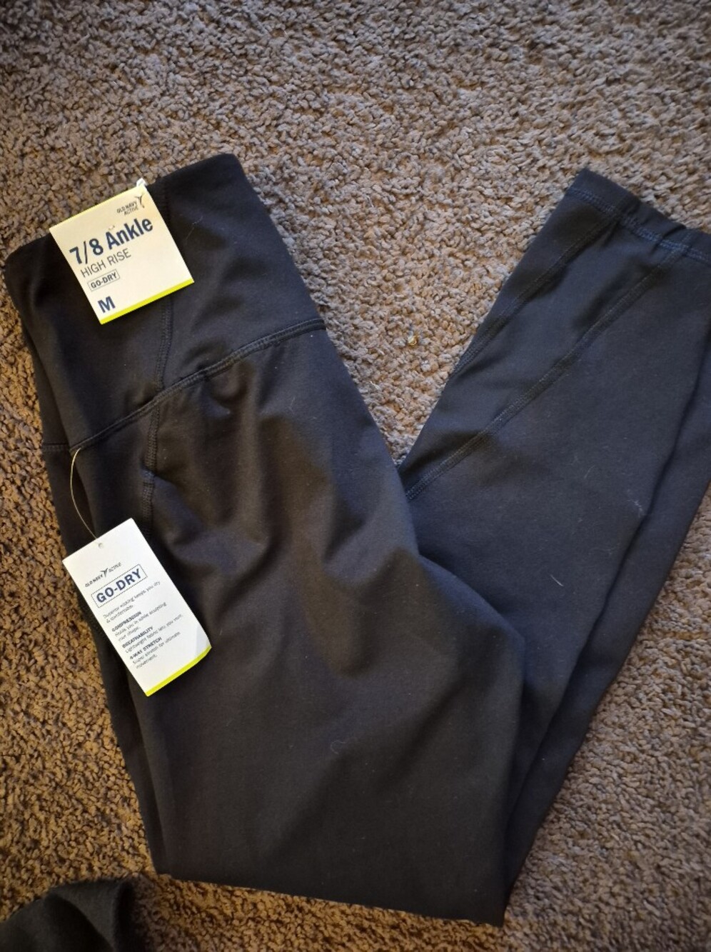 Old Navy Black Kids 7/8 High-Rise Go-Dry Leggings